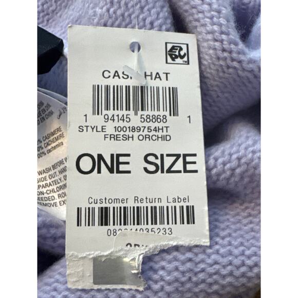 Brand New Cashmere Charter Club Women's One Size Blue Orchard Studded Beanie Hat - Picture 7 of 8